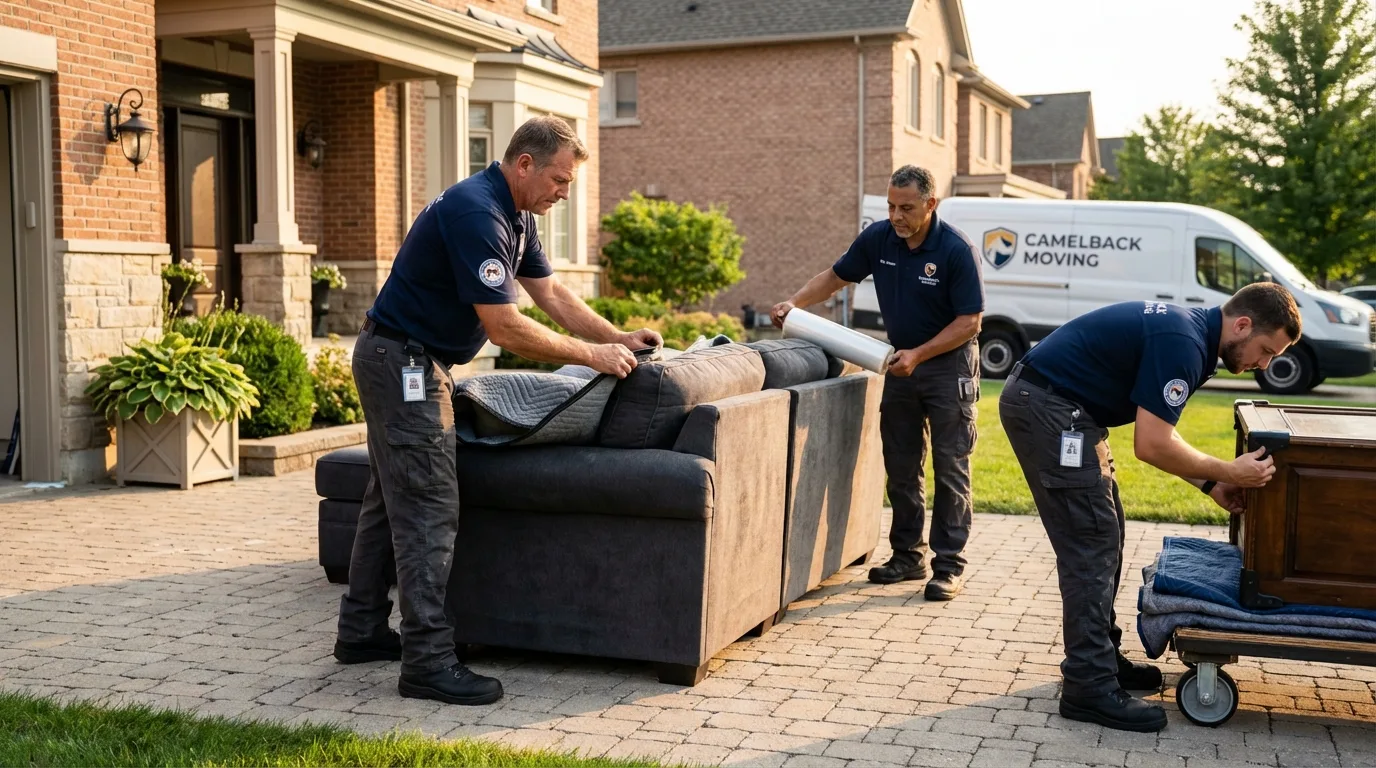 Large estate moving crew wrapping furniture in Fleming Island, FL